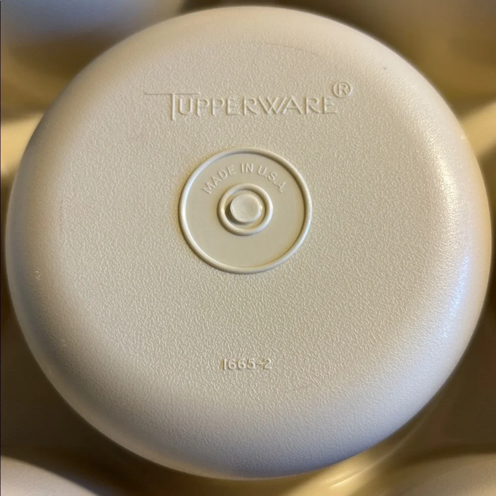 Tupperware Cream Divided Serving Platter 1666-2, 1665-2
